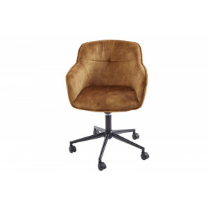 EUPHORIA modern bársony forgószék - okker