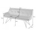 EUPHORIA modern bársony ülőpad - 160cm - szürke