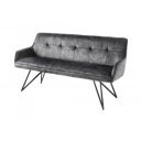 EUPHORIA modern bársony ülőpad - 160cm - szürke