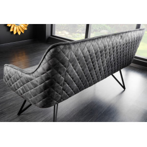 EUPHORIA modern bársony ülőpad - 160cm - szürke
