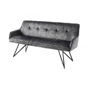 EUPHORIA modern bársony ülőpad - 160cm - szürke