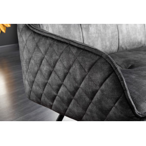 EUPHORIA modern bársony ülőpad - 160cm - szürke