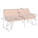 EUPHORIA modern bársony ülőpad - 160cm - sárga