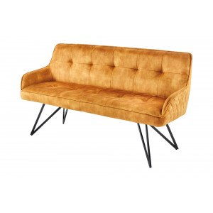 EUPHORIA modern bársony ülőpad - 160cm - sárga