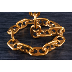 CHAIN design mangófa lerakóasztal - 55cm