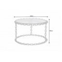 CHAIN modern üveg dohányzóasztal - 65cm