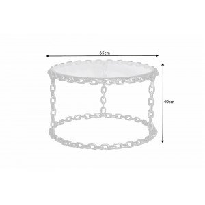 CHAIN modern üveg dohányzóasztal - 65cm