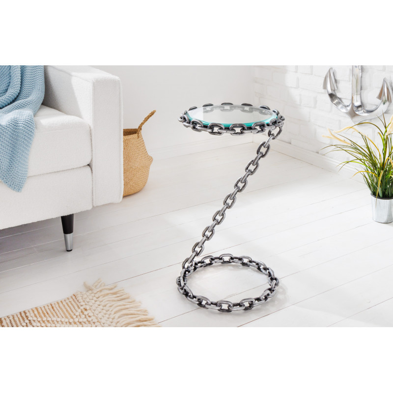 CHAIN modern üveg lerakóasztal - 55cm