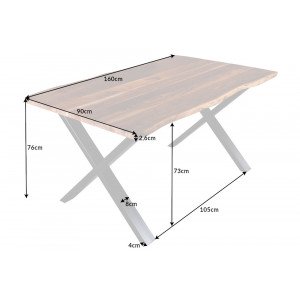 MAMMUT X HONEY tömör akác étkezőasztal - 160cm