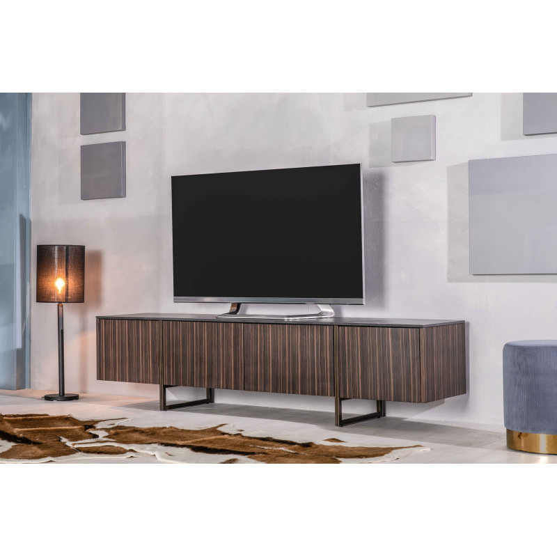 OMEGA modern TV-szekrény - ében/fekete márvány