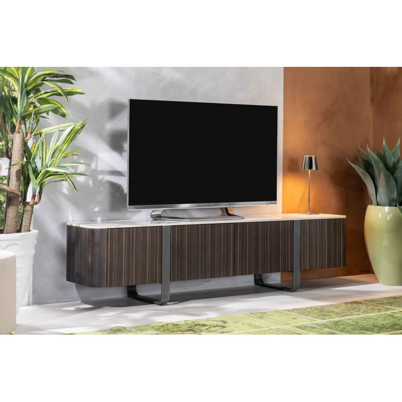 CALACATTA modern TV-szekrény - ében/calacatta márvány