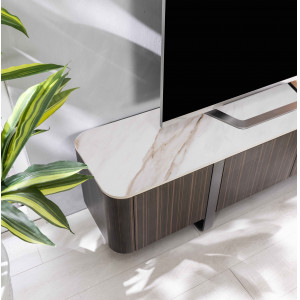 CALACATTA modern TV-szekrény - ében/calacatta márvány