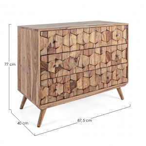KANT exkluzív rózsafa fiókos komód - 87cm