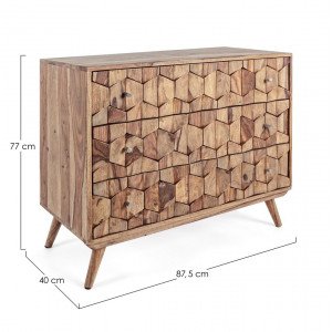 KANT exkluzív rózsafa fiókos komód - 87cm