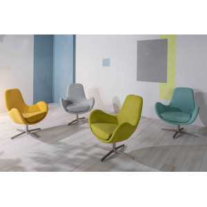 LUNA modern fotel - zöld/sárga/szürke/türkiz