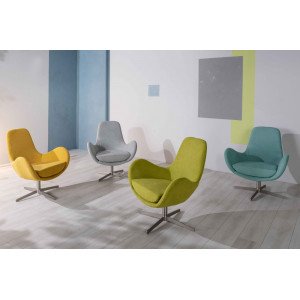 LUNA modern fotel - zöld/sárga/szürke/türkiz