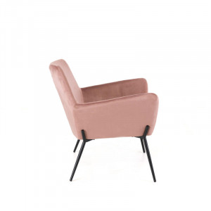 GIN modern bársony fotel - pink/fekete