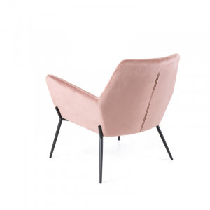 GIN modern bársony fotel - pink/fekete