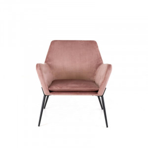 GIN modern bársony fotel - pink/fekete