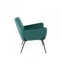 GIN modern bársony fotel - petrol/fekete