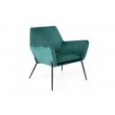 GIN modern bársony fotel - petrol/fekete