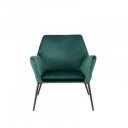 GIN modern bársony fotel - petrol/fekete