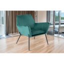 GIN modern bársony fotel - petrol/fekete