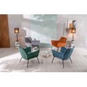 GIN modern bársony fotel - petrol/fekete