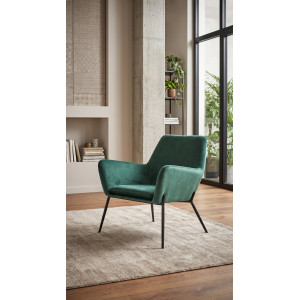 GIN modern bársony fotel - petrol/fekete