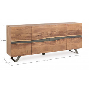 MARONE modern akácfa komód - 198cm