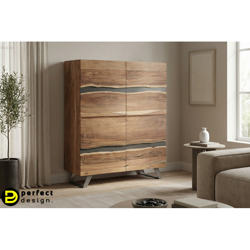 MARONE modern akácfa szekrény - 138cm