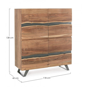 MARONE modern akácfa szekrény - 138cm