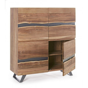 MARONE modern akácfa szekrény - 138cm