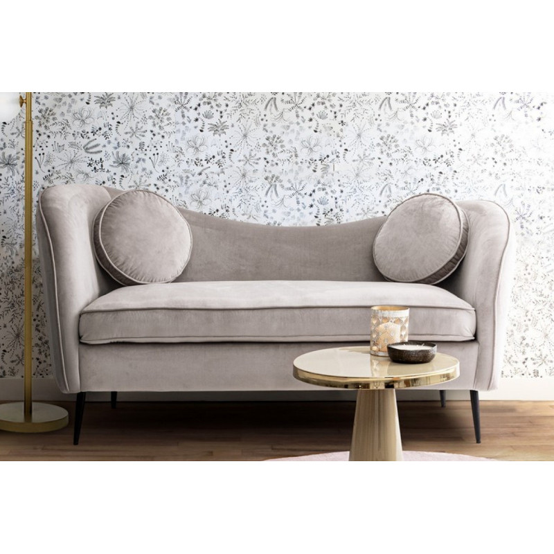 CANDIS exkluzív bársony kanapé - szürke - 163cm