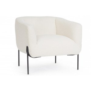 MADLINE design fotel - fehér boucle BIZZOTTO
