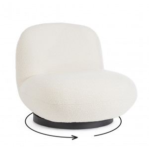 MARGOT design forgófotel - fehér boucle