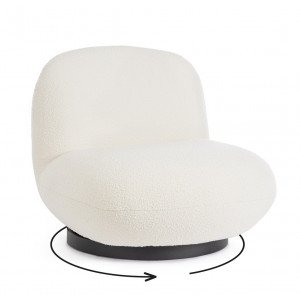 MARGOT design forgófotel - fehér boucle