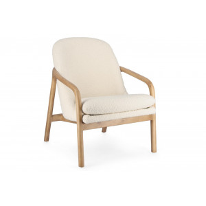ELAIDE design fotel - fehér boucle BIZZOTTO