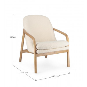 ELAIDE design fotel - fehér boucle
