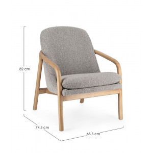 ELAIDE design fotel - szürke boucle
