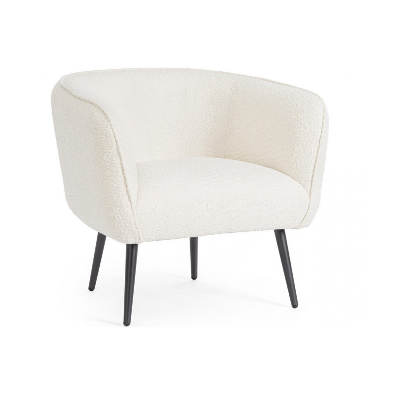 SAVRIL design fotel - fehér boucle