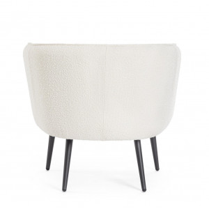 SAVRIL design fotel - fehér boucle