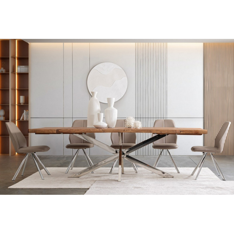 ARKANSAS modern akác bővíthető étkezőasztal - 180-260cm