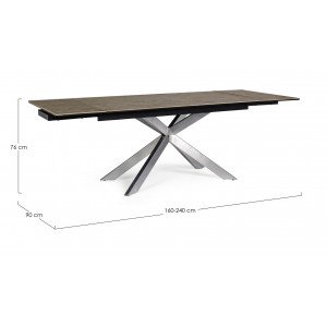 RANDEN design bővíthető kerámia étkezőasztal - 160-240cm