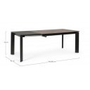 OMINA design bővíthető kerámia étkezőasztal - 140-200/160-220cm - szürke/fekete