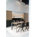 OMINA design bővíthető kerámia étkezőasztal - 140-200/160-220cm - szürke/fekete