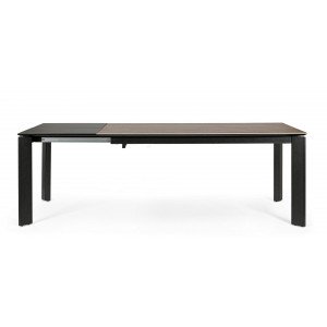 OMINA design bővíthető kerámia étkezőasztal - 140-200/160-220cm - szürke/fekete