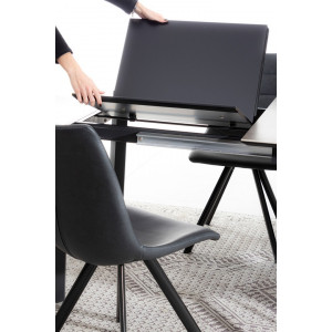 OMINA design bővíthető kerámia étkezőasztal - 140-200/160-220cm - szürke/fekete