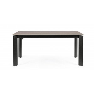 OMINA design bővíthető kerámia étkezőasztal - 140-200/160-220cm - szürke/fekete