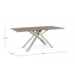 SEAN design kerámia étkezőasztal - 180cm - taupe